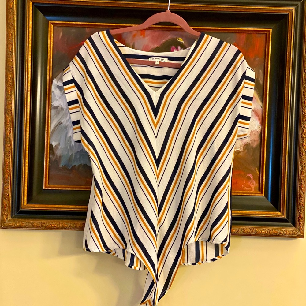 NWOT Monteau Chevron Blouse L